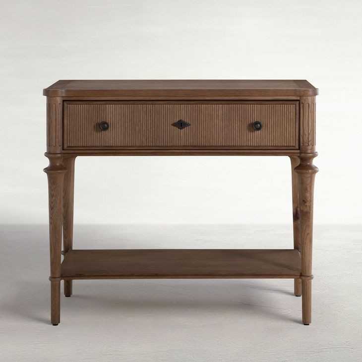 Andrea Satin Oak 1 Drawer Nightstand