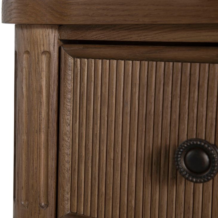 Andrea Satin Oak 1 Drawer Nightstand