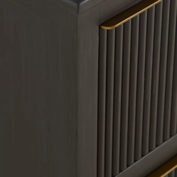 Riggs Sesame Black and Stained Gold 2 Drawer Nightstand