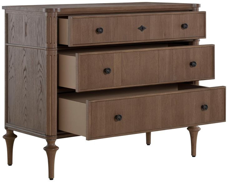 Andrea Satin Oak Panel Bedroom Set