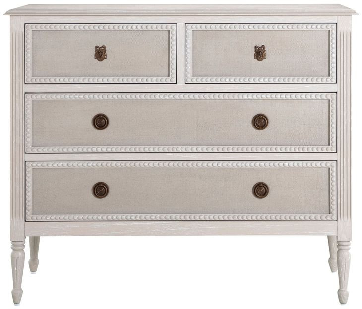 Caroline Cerused White and Brown 4 Drawer Chest