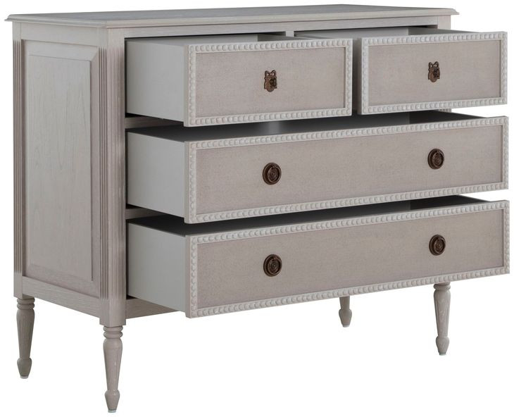 Caroline Cerused White Panel Bedroom Set