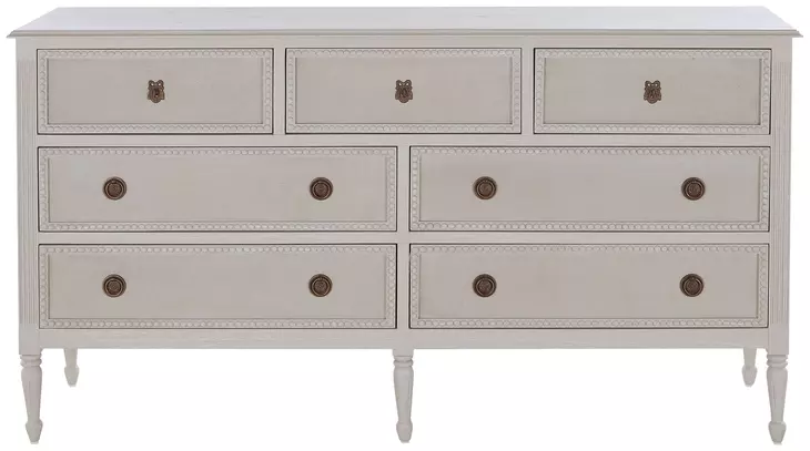 Caroline Cerused White 7 Drawer Dresser