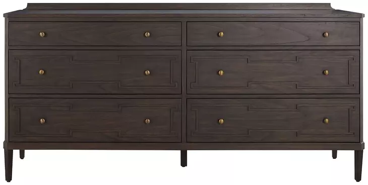 Glenwood Cerused Brown 6 Drawer Dresser