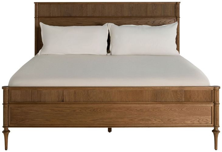 Andrea Satin Oak King Panel Bed