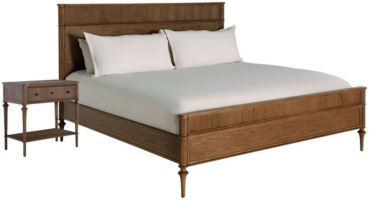 Andrea Satin Oak Panel Bedroom Set