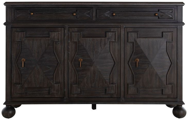 Ezekiel Cerused Forest Black 3 Door Sideboard