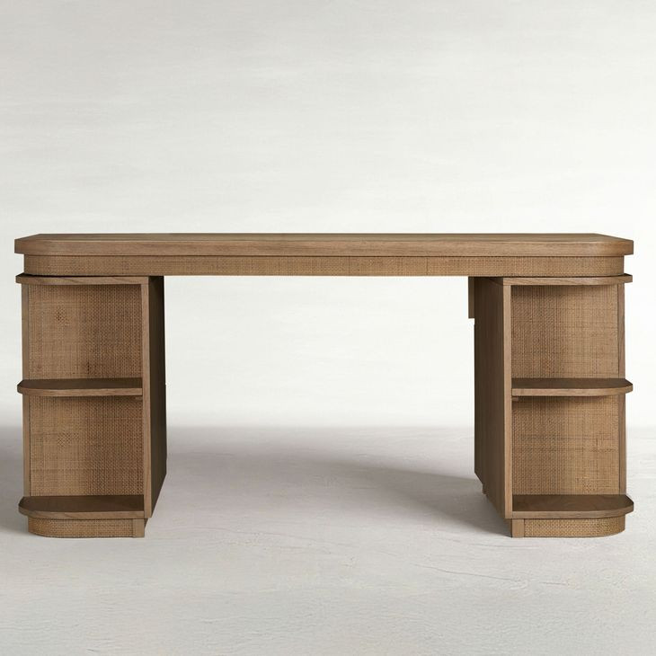 Elsa Blonde Natural 64" Executive Desk