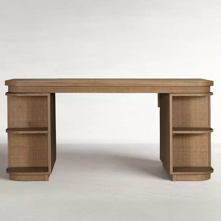 Elsa Blonde Natural 64" Executive Desk