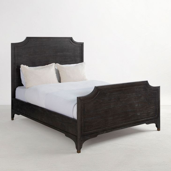 Alexandra Cerused Forest Black Queen Panel Bed