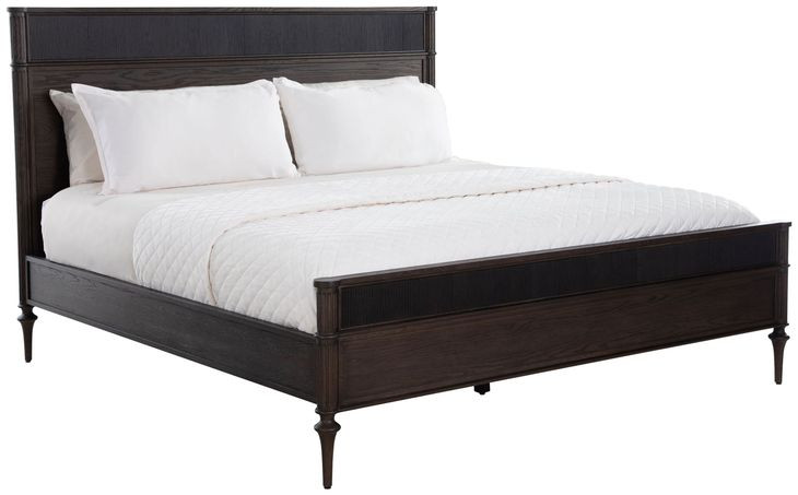 Andrea Dark Stained Oak King Panel Bed