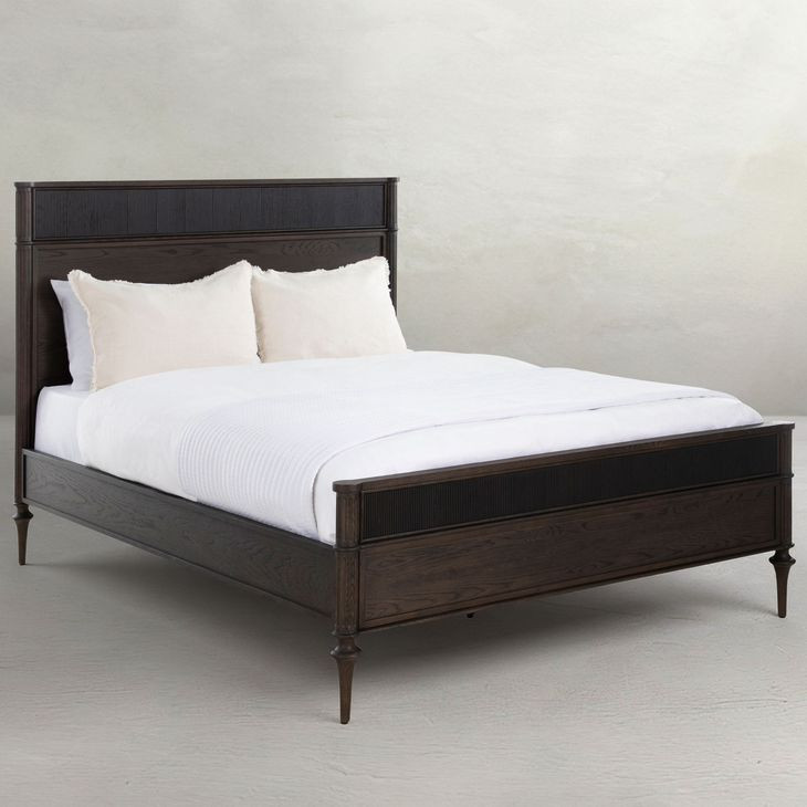 Andrea Dark Stained Oak King Panel Bed