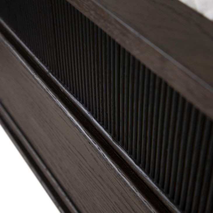 Andrea Dark Stained Oak King Panel Bed