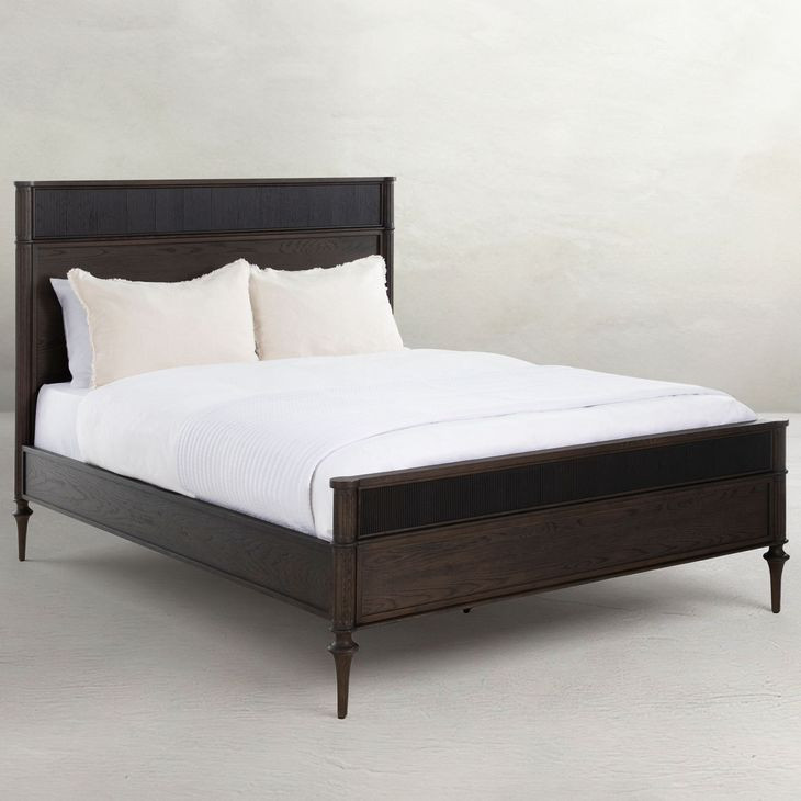 Andrea Dark Stained Oak Queen Panel Bed
