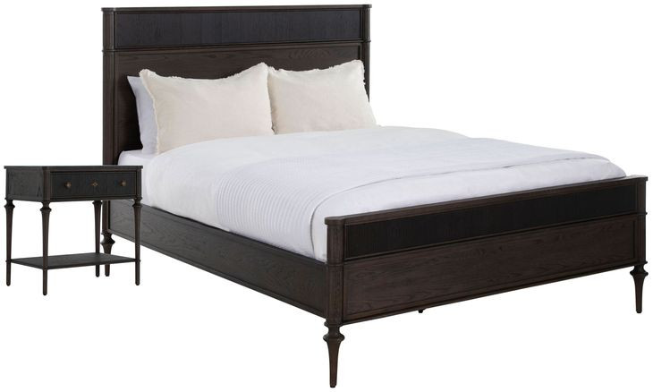 Andrea Dark Stained Oak Panel Bedroom Set