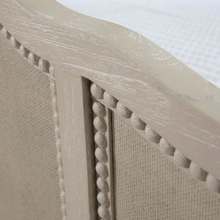 Caroline Cerused White Queen Panel Bed