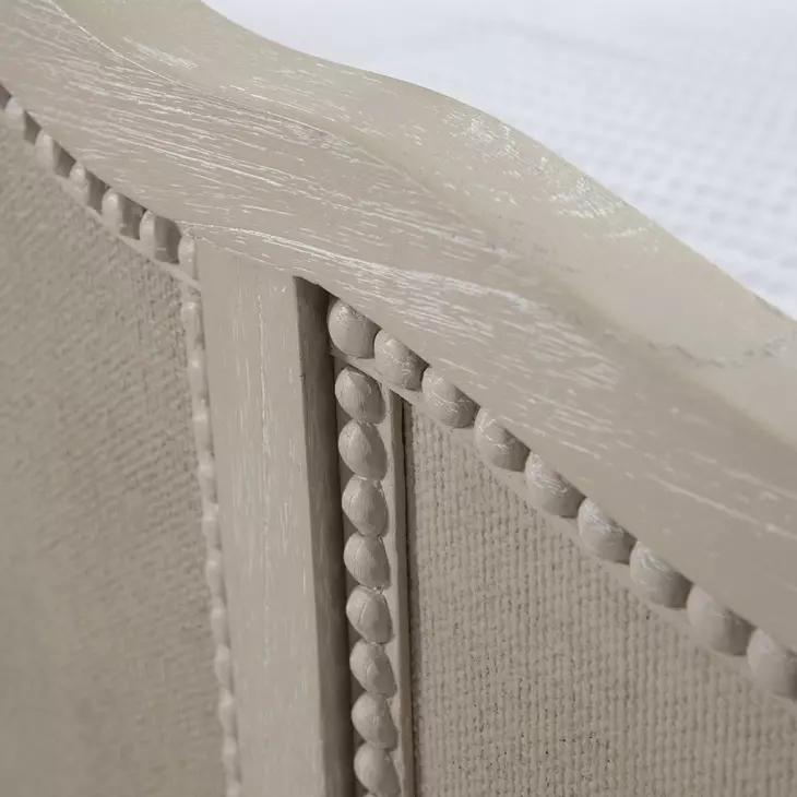 Caroline Cerused White Queen Panel Bed