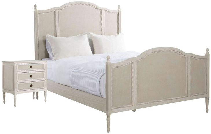 Caroline Cerused White Panel Bedroom Set