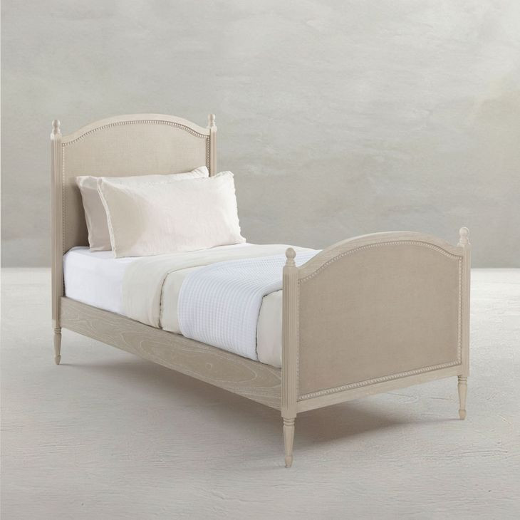 Caroline Cerused White Twin Panel Bed