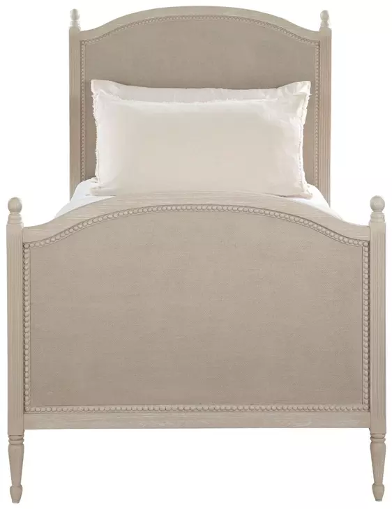 Caroline Cerused White Twin Panel Bed