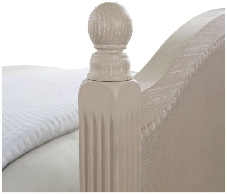 Caroline Cerused White Twin Panel Bed