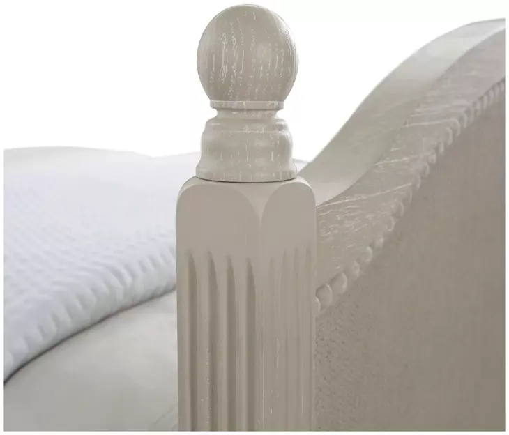 Caroline Cerused White Twin Panel Bed