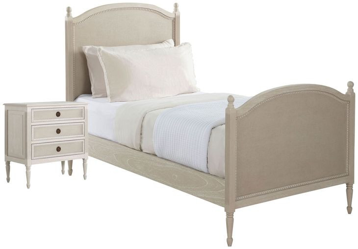 Caroline Cerused White Kids Panel Bedroom Set