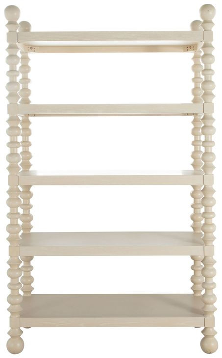 Natalie Cerused White Bookcase