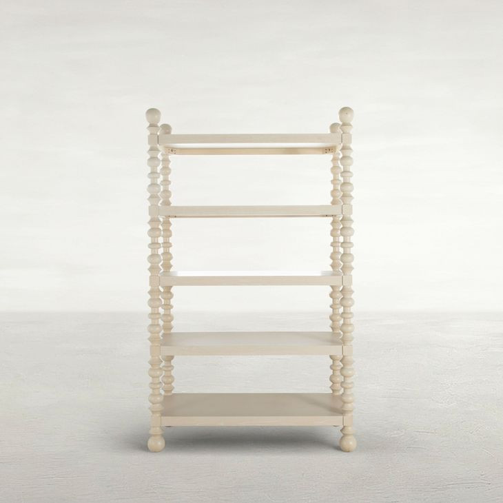 Natalie Cerused White Bookcase