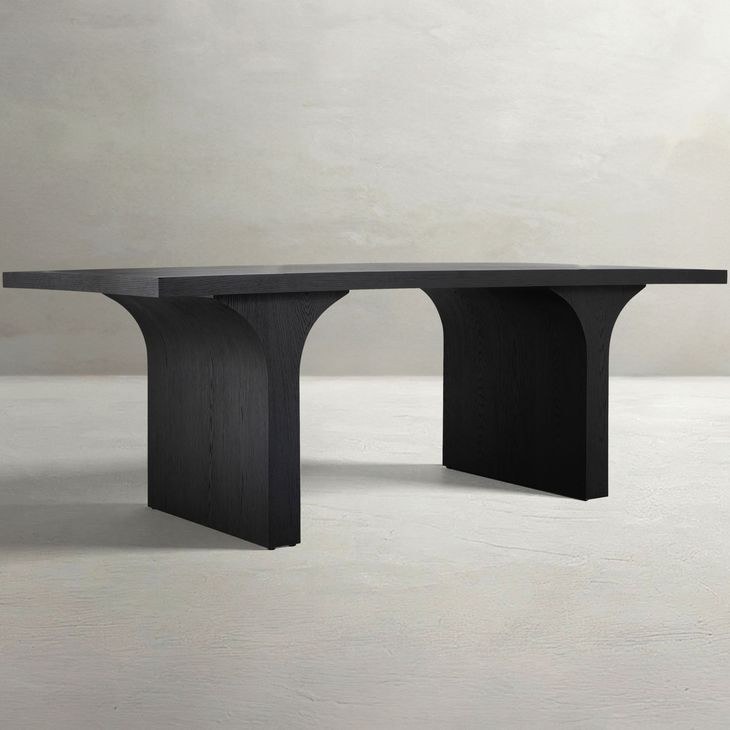 Miera Brushed Black 84" Rectangular Dining Table