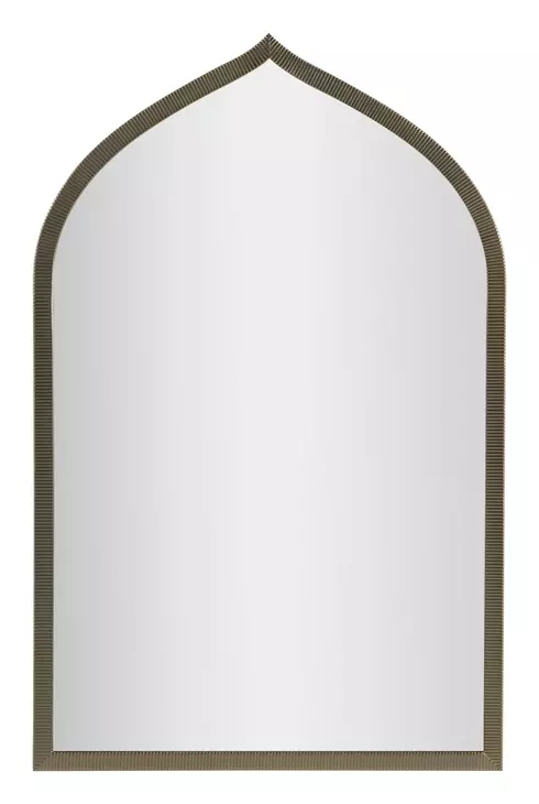 Cassara Brushed Brass Arched Vanity Mirror