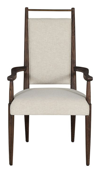Highland Dusk and Sand Performance Fabric Upholstered Dining Arm Chair
