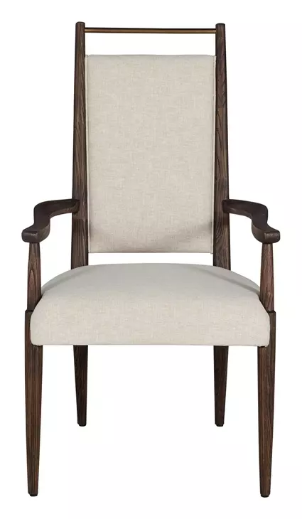 Highland Dusk and Sand Performance Fabric Upholstered Dining Arm Chair