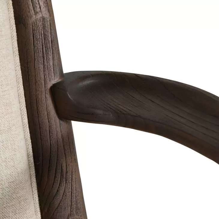 Highland Dusk and Sand Performance Fabric Upholstered Dining Arm Chair