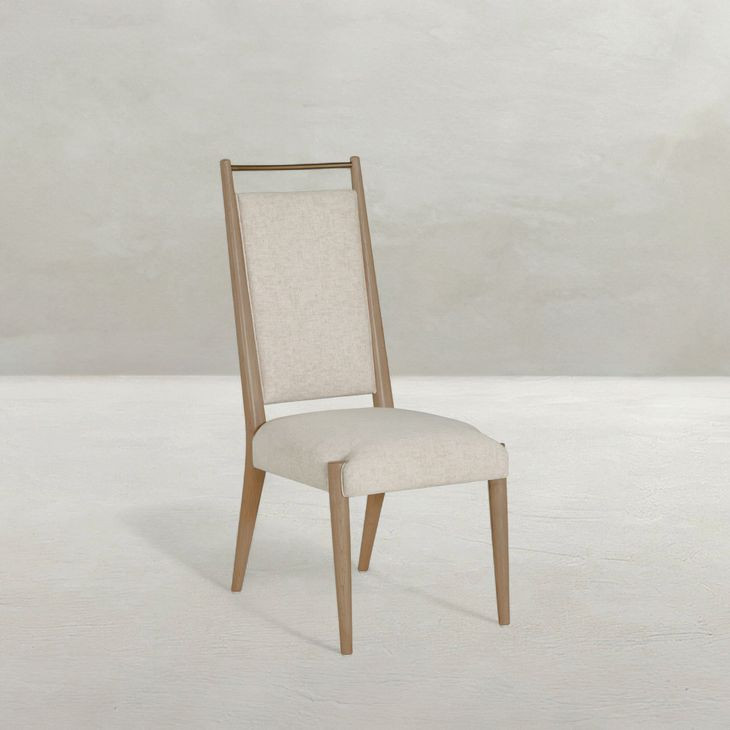 Highland Dawn and Sand Performance Fabric Upholstered Dining Side Chair