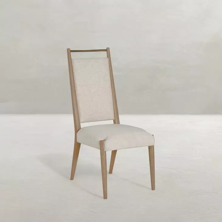 Highland Dawn and Sand Performance Fabric Upholstered Dining Side Chair