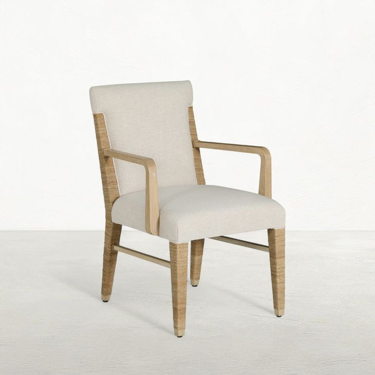 Maris Ivory Performance Fabric Upholstered Dining Arm Chair