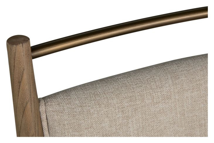 Highland Dawn and Sand Performance Fabric Upholstered Counter Height Stool