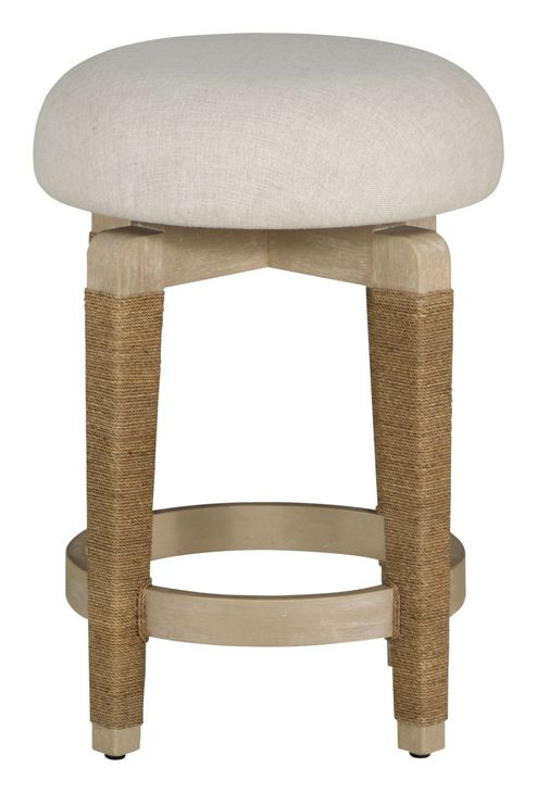 Maris Ivory Performance Fabric Upholstered Swivel Counter Height Stool
