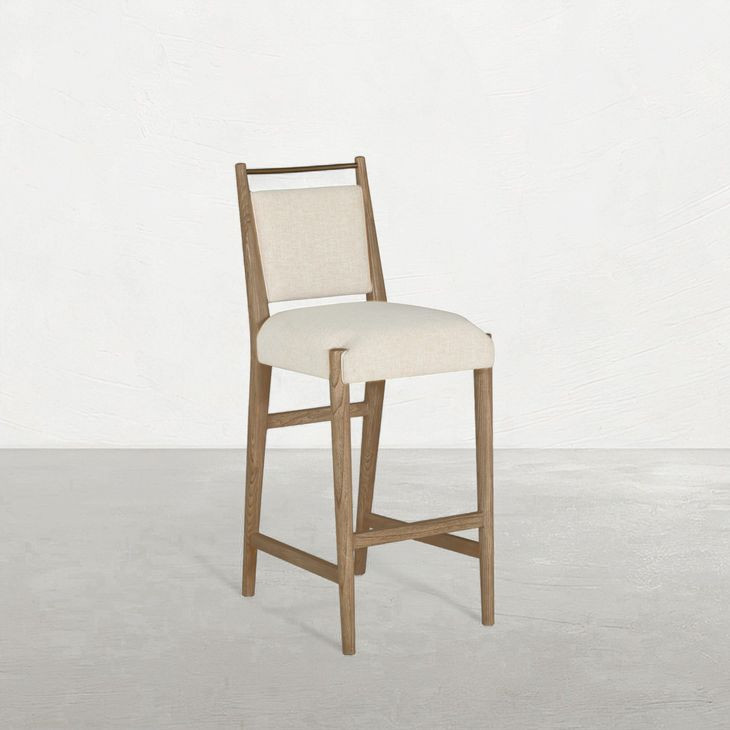 Highland Dawn and Sand Performance Fabric Upholstered Bar Stool