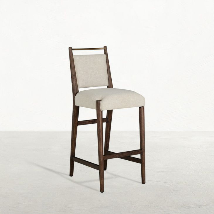 Highland Dusk and Sand Performance Fabric Upholstered Bar Stool