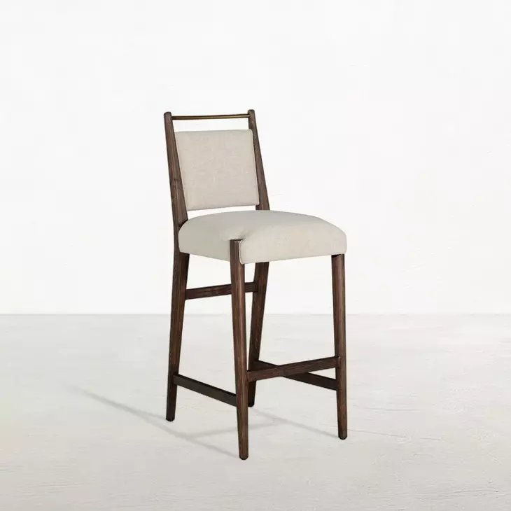 Highland Dusk and Sand Performance Fabric Upholstered Bar Stool