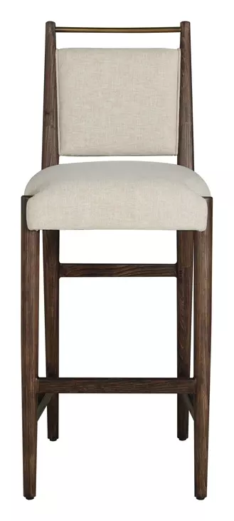 Highland Dusk and Sand Performance Fabric Upholstered Bar Stool