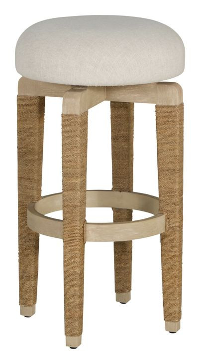Maris Ivory Performance Fabric Upholstered Swivel Bar Stool