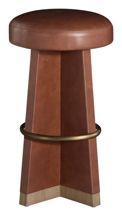 Plateau Gramado Avelino Saddle Leather Upholstered Swivel Bar Stool