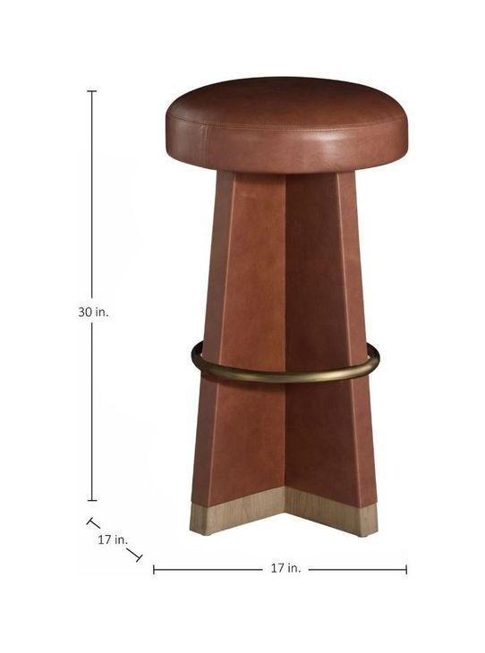 Plateau Gramado Avelino Saddle Leather Upholstered Swivel Bar Stool
