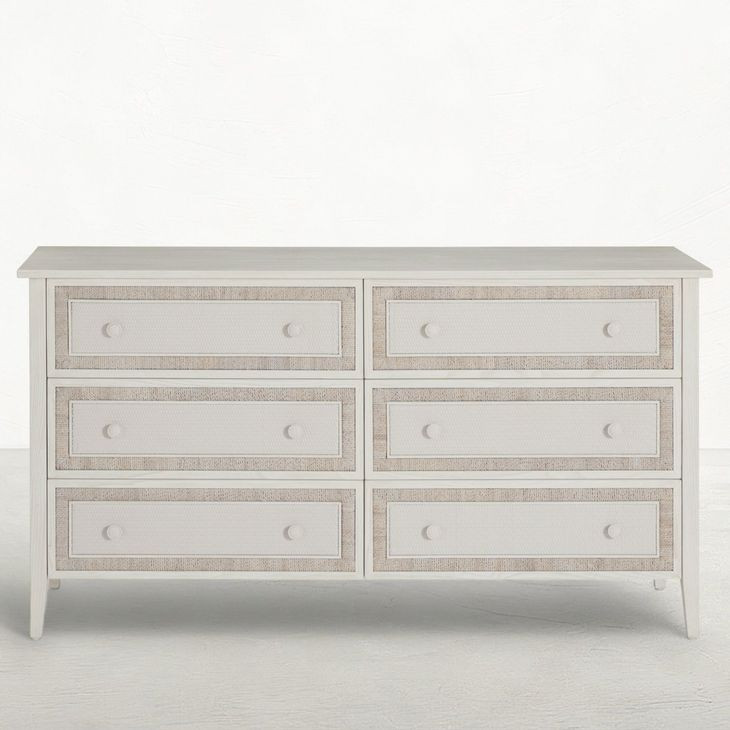 Grand Bermuda Whitewash 6 Drawer Dresser