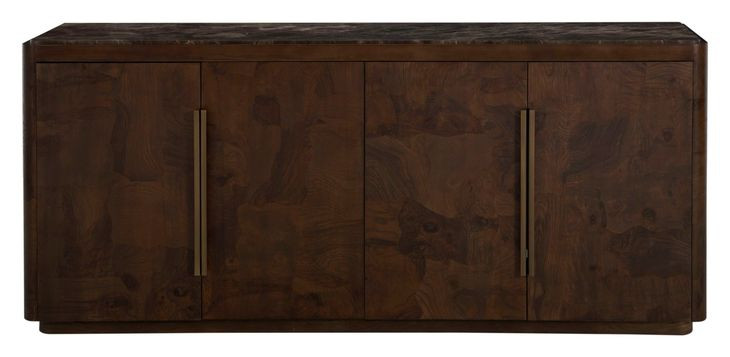 Summit Dusk and Dark Emperador 4 Door Marble Top Sideboard