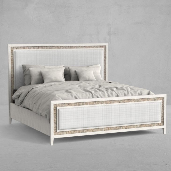 Grand Bermuda Whitewash King Panel Bed