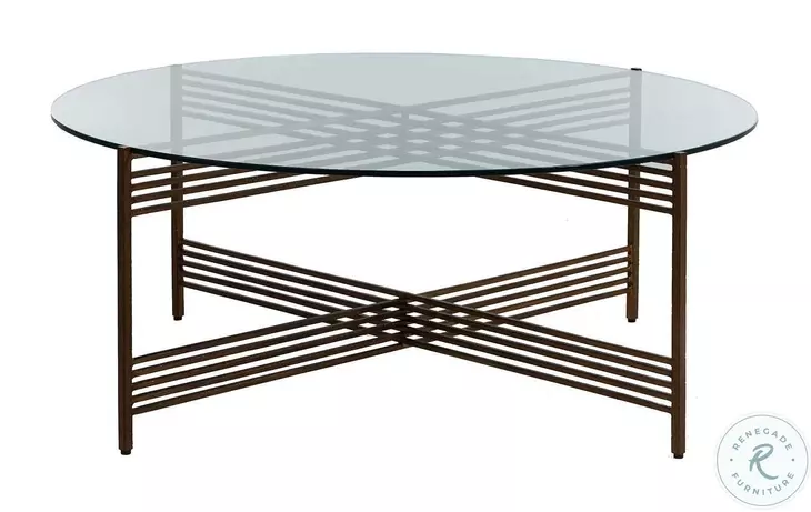 Tanner Hammered Antique Brass Coffee Table